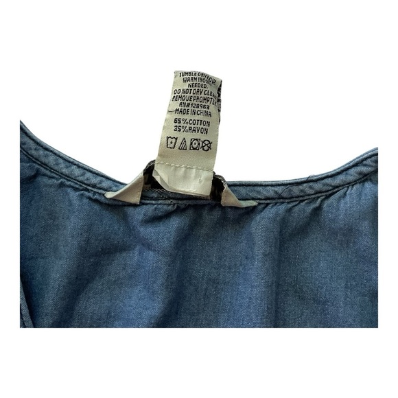 Indigo Rein Sleeveless Button Front Dress Women’s Size XL Chambray Blue Belted - Picture 6 of 6